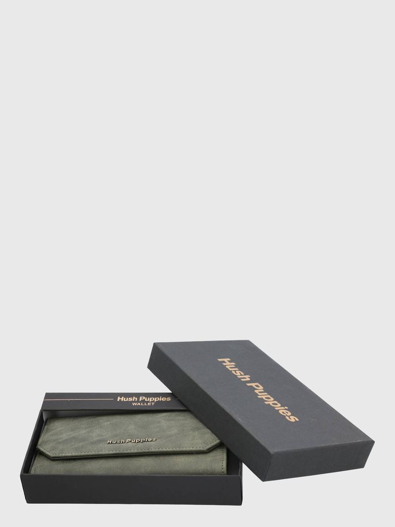 Billetera Ecocuero Mujer Donna Wallet Verde Hush Puppies