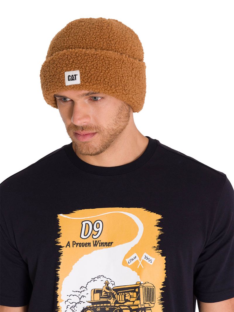 Gorro-En-Punto-Unisex-Cuffed-Sherpa-Knit-Hat-Cafe-Cat
