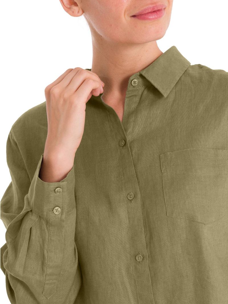 Blusa-Lino-Organico-Mujer-Lirio-Verde-Rockford
