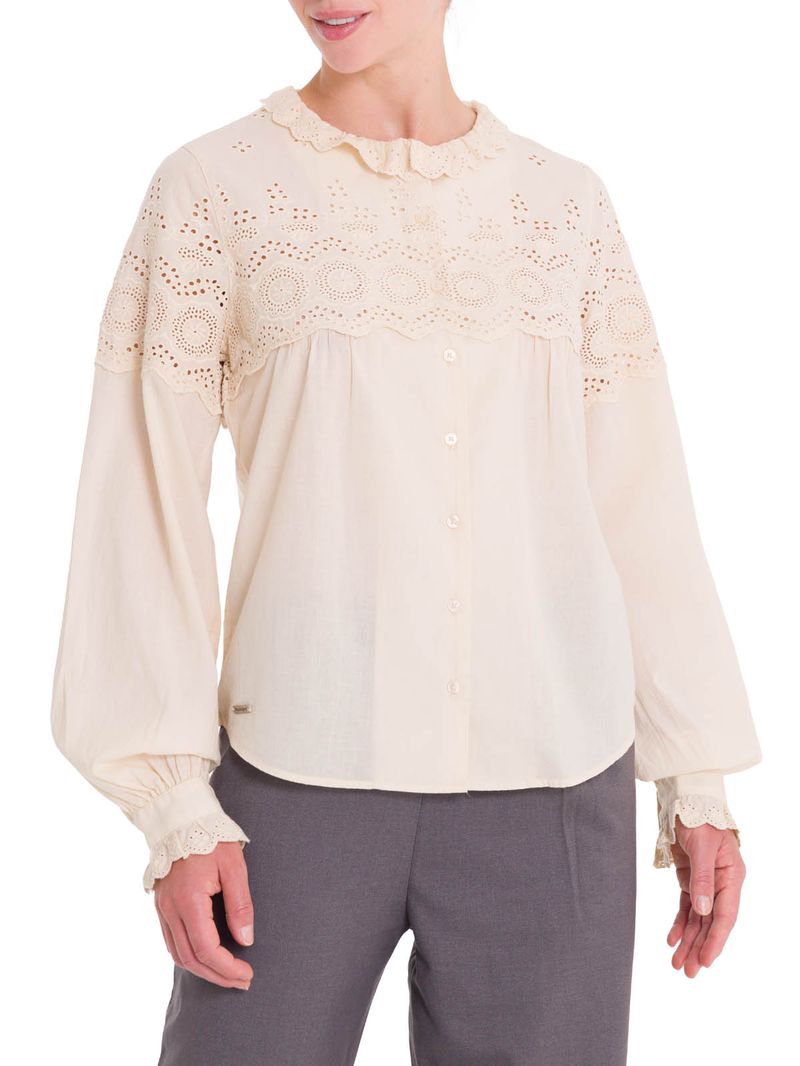 Blusa Algodón Orgánico Mujer Lhotse Beige Rockford