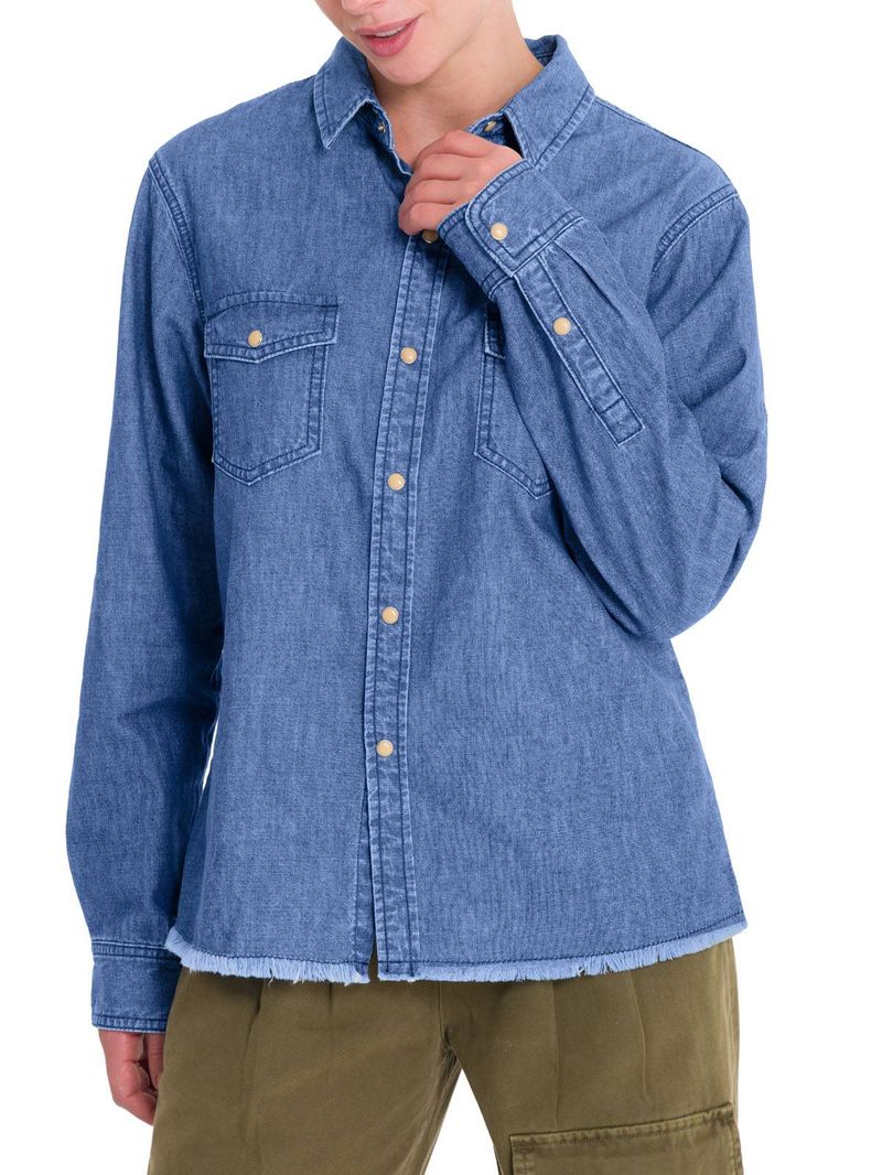 Blusa Algodón Orgánico Mujer Kilimanjaro Azul Rockford