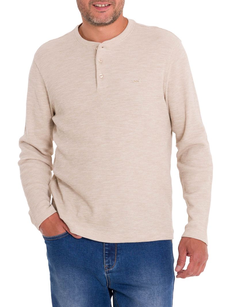 Polera-Algodon-Organico-Hombre-Wafle-Beige-Rockford