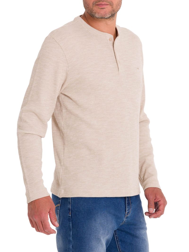 Polera-Algodon-Organico-Hombre-Wafle-Beige-Rockford