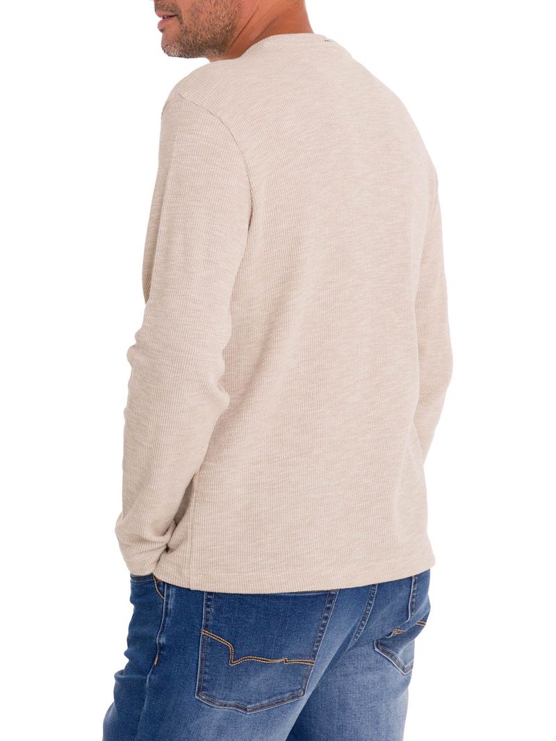 Polera-Algodon-Organico-Hombre-Wafle-Beige-Rockford