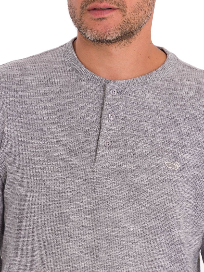 Polera-Algodon-Organico-Hombre-Wafle-Gris-Rockford