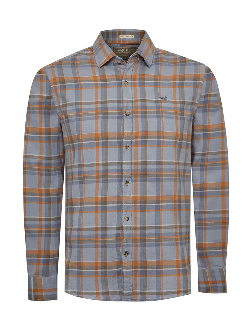 Camisa-Algodon-Organico-Hombre-Flannel-Azul-Rockford
