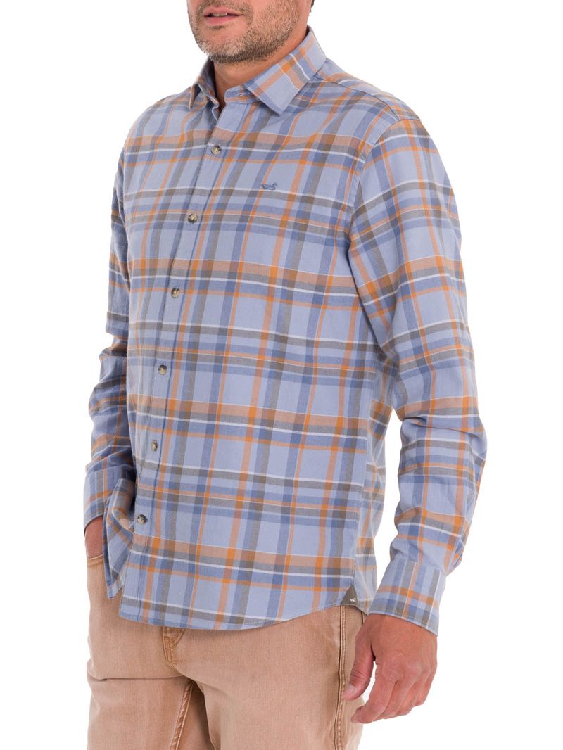 Camisa-Algodon-Organico-Hombre-Flannel-Azul-Rockford