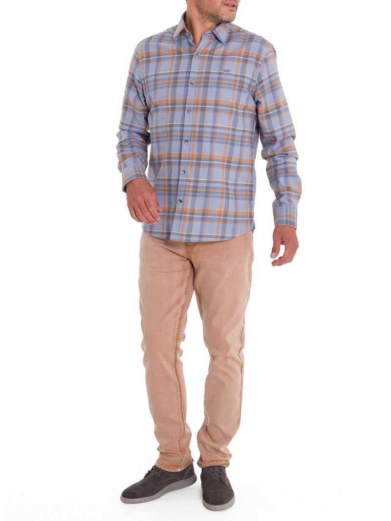 Camisa-Algodon-Organico-Hombre-Flannel-Azul-Rockford