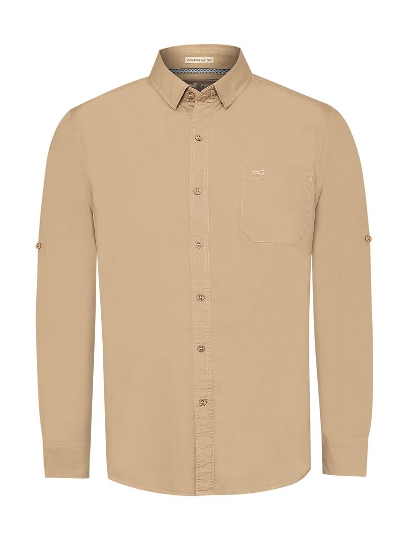 Camisa Algodón Orgánico Hombre Galiton Café Rockford