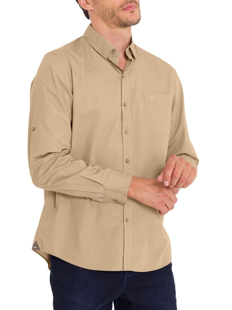 Camisa Algodón Orgánico Hombre Galiton Café Rockford