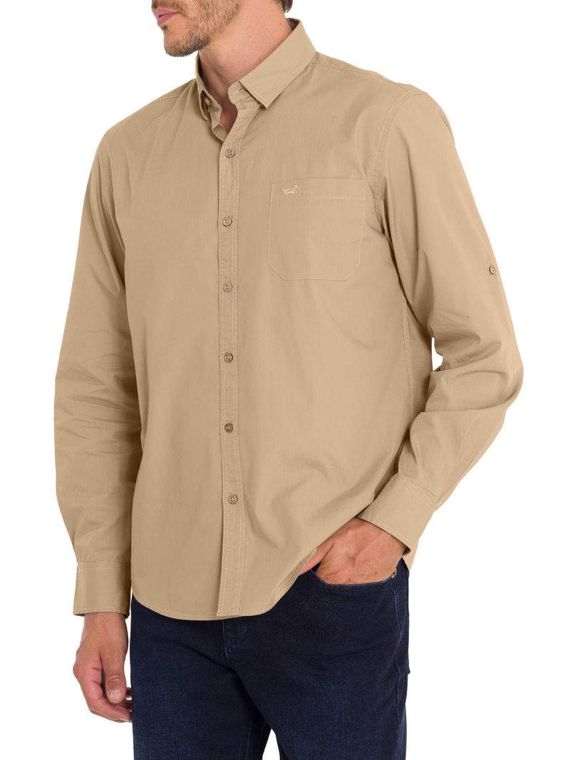Camisa Algodón Orgánico Hombre Galiton Café Rockford
