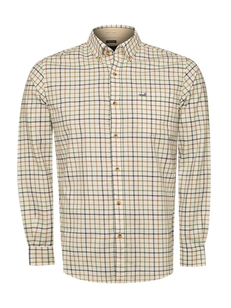 Camisa Algodón Orgánico Hombre Viyellabut Café Rockford