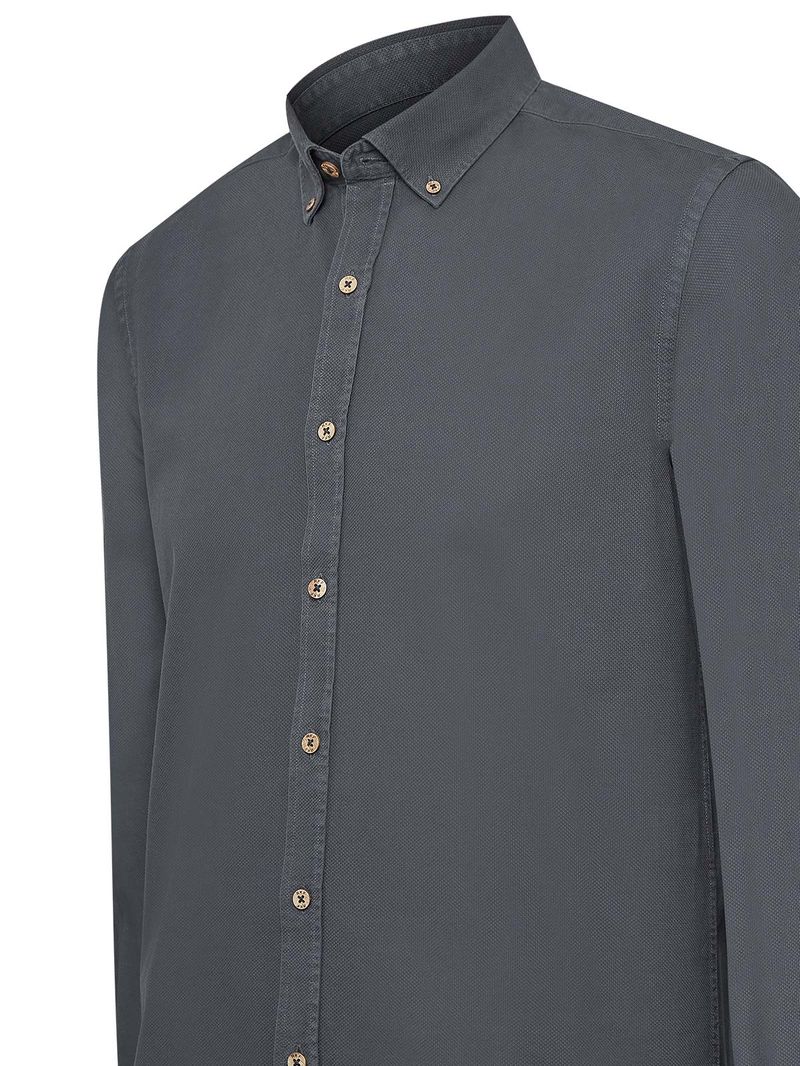 Camisa-Algodon-Organico-Hombre-Hunter-Azul-Rockford