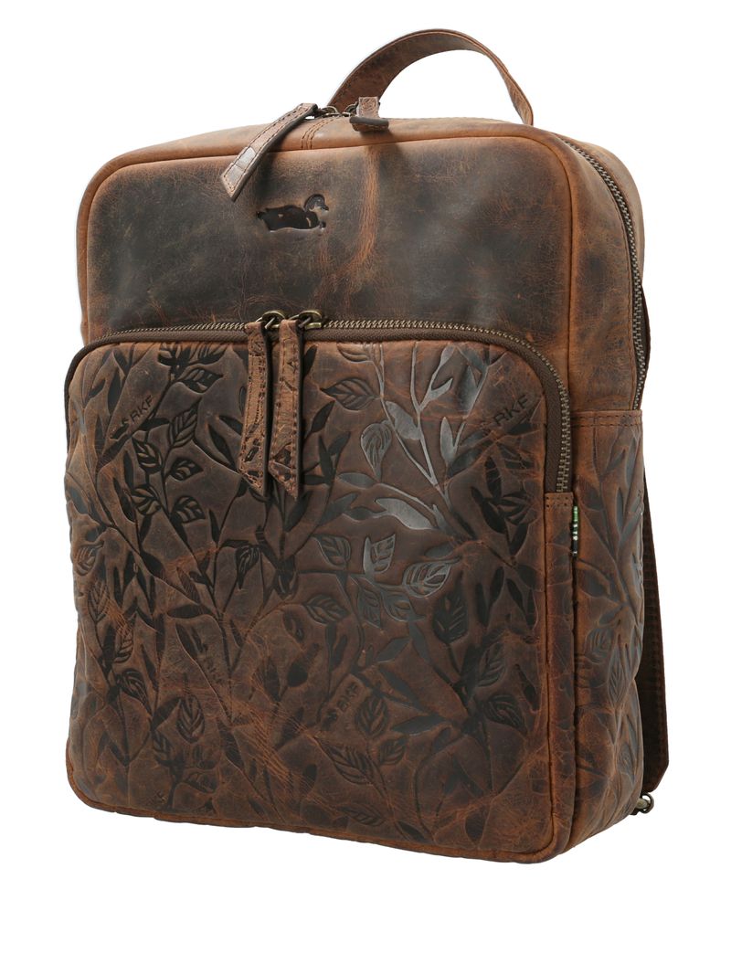 Mochila-Cuero-Mujer-Oh-Flower-Backbag-Chocolate-Rockford