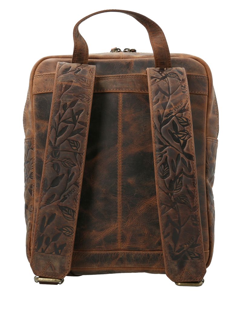 Mochila-Cuero-Mujer-Oh-Flower-Backbag-Chocolate-Rockford