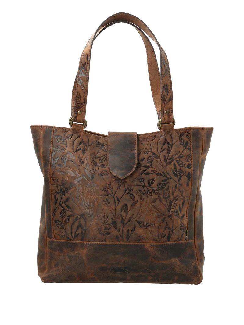 Cartera-Cuero-Mujer-Oh-Flower-Tote-Chocolate-Rockford