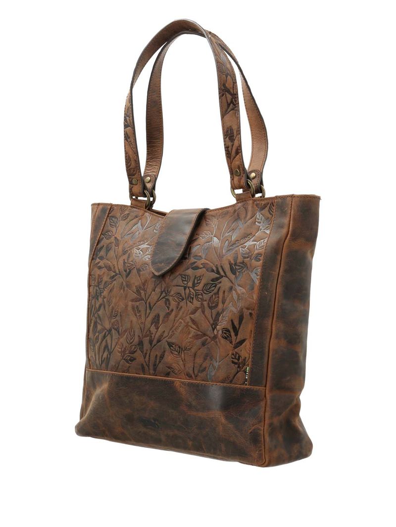 Cartera-Cuero-Mujer-Oh-Flower-Tote-Chocolate-Rockford