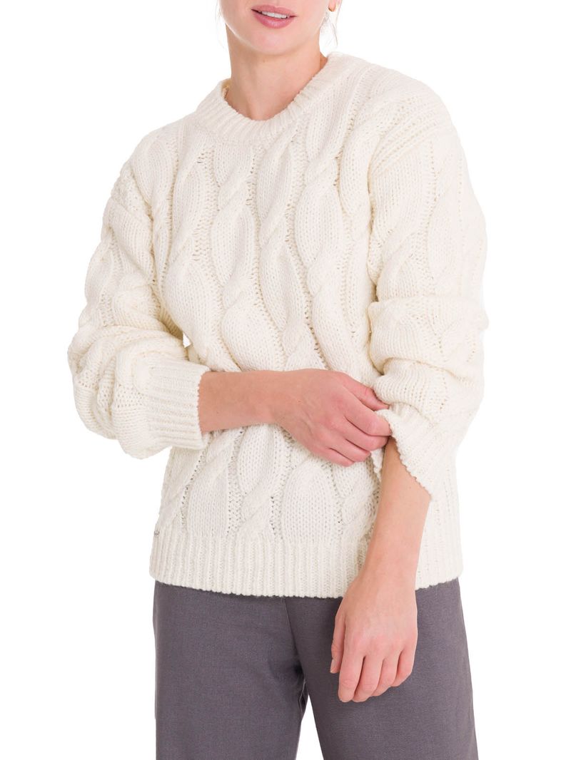 Sweater Fibras Naturales Mujer Rumany Blanco Rockford