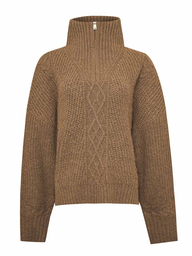 Sweater Alpaca Mujer Kun Café Rockford