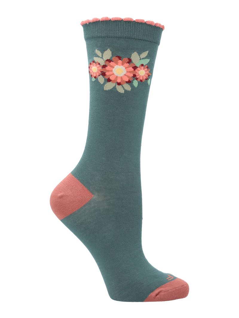 Calcetin-Bambu-Mujer-C-Flower-Azul-Rockford