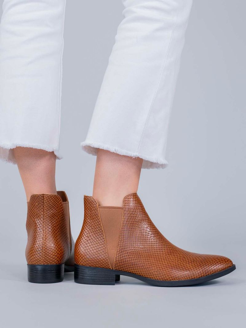 Botin Cuero Mujer Alva Café Hush Puppies