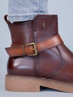 Botin Cuero Galla Café Hush Puppies
