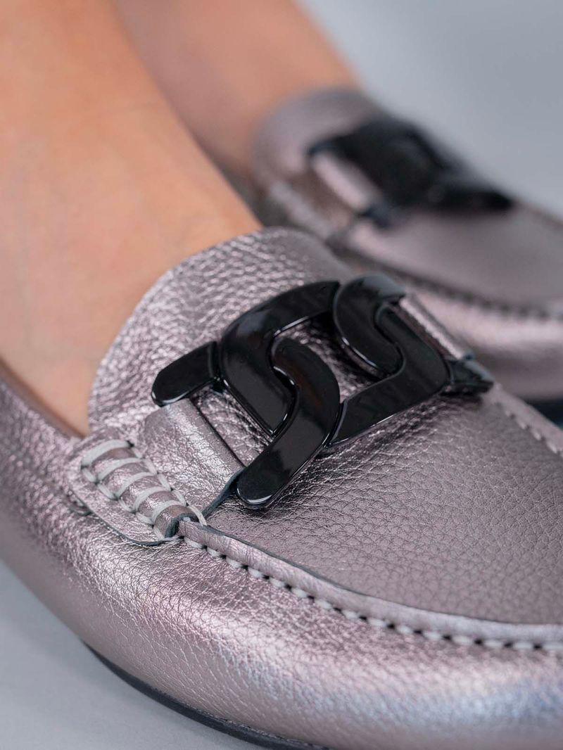 Mocasin Cuero Simona Metalizado Hush Puppies