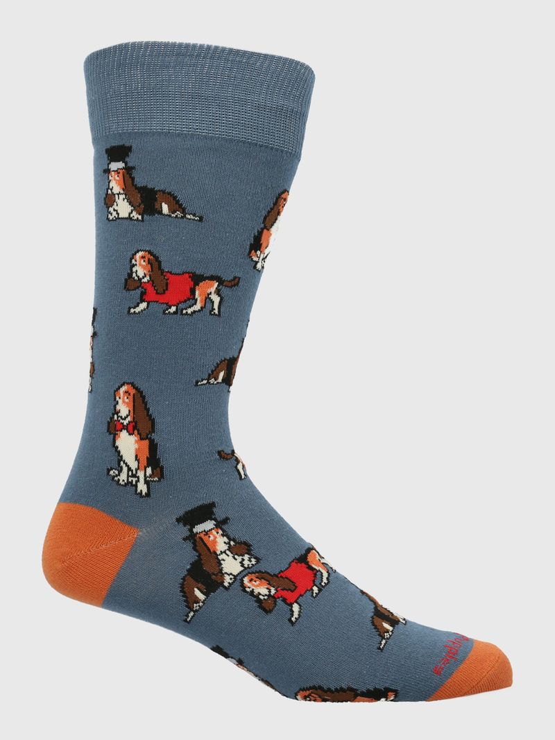 Calcetin-Algodon-Hombre-C-Hat-Basset-Azul-Hush-Puppies