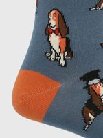 Calcetin-Algodon-Hombre-C-Hat-Basset-Azul-Hush-Puppies