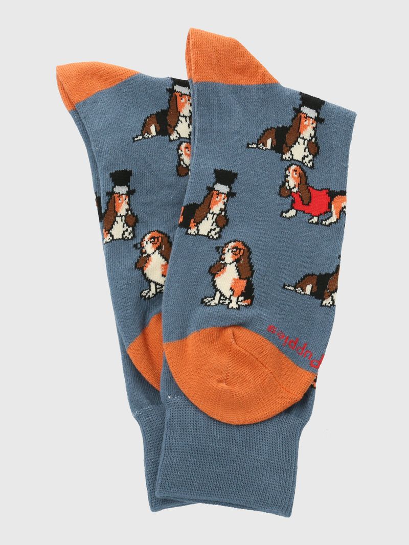 Calcetin-Algodon-Hombre-C-Hat-Basset-Azul-Hush-Puppies