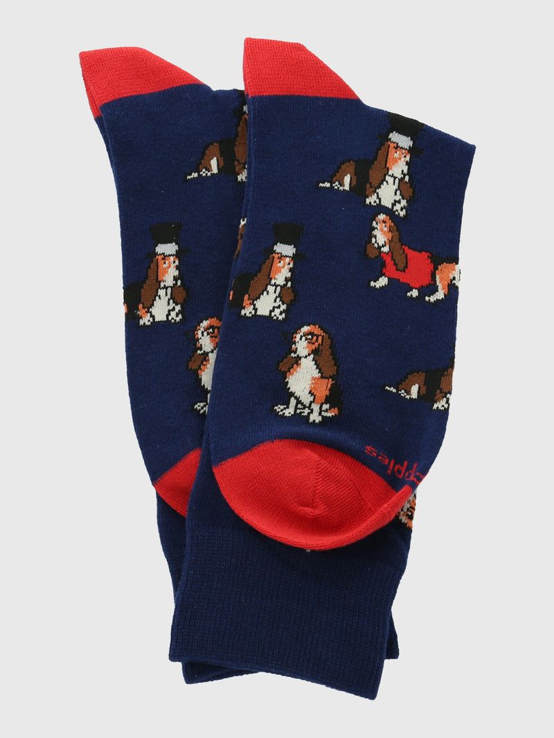 Calcetin-Algodon-Hombre-C-Hat-Basset-Azul-Hush-Puppies