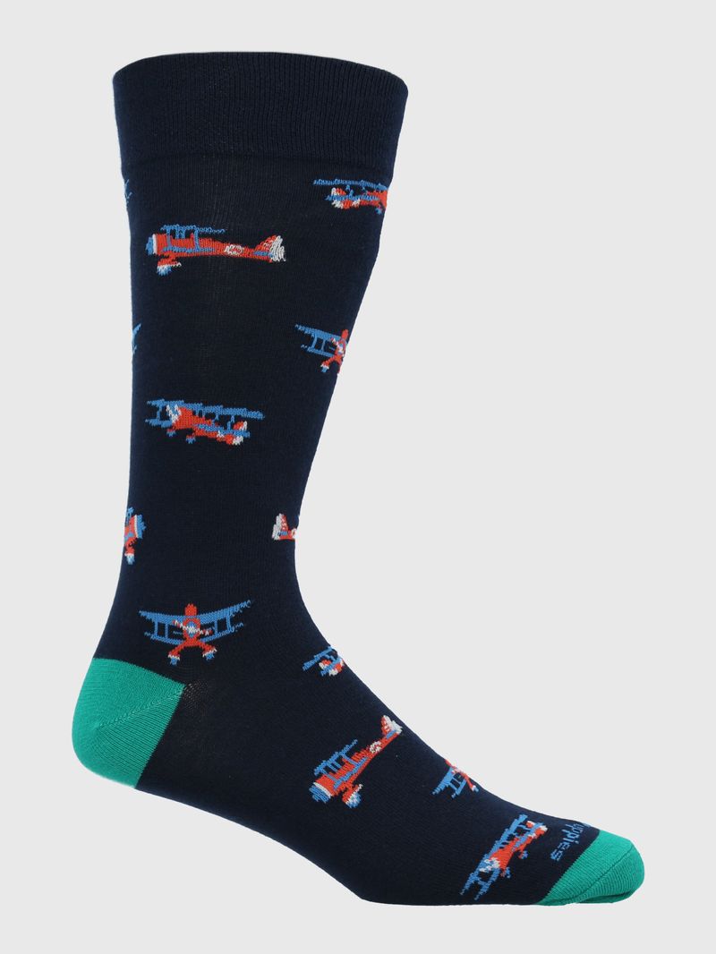 Calcetin-Algodon-Hombre-C-Cuff-Plane-Azul-Hush-Puppies