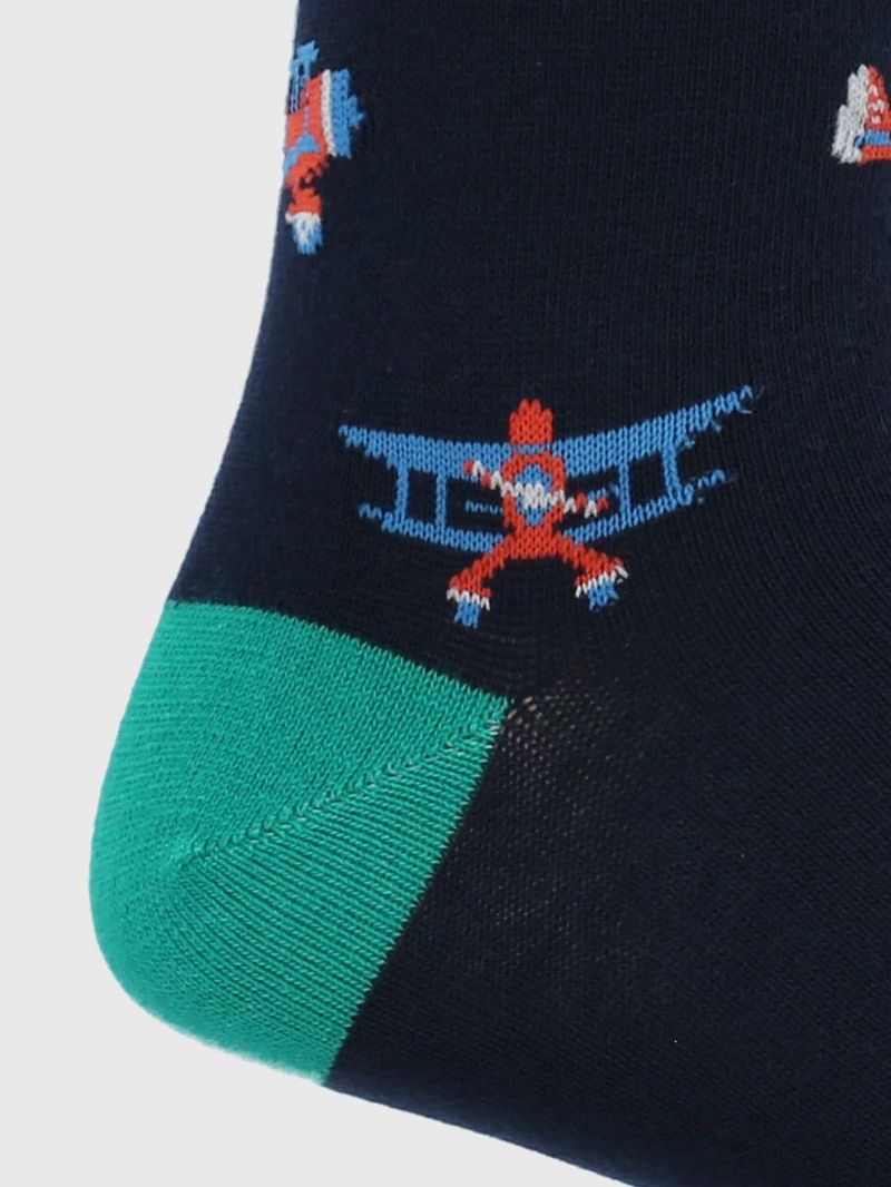 Calcetin-Algodon-Hombre-C-Cuff-Plane-Azul-Hush-Puppies