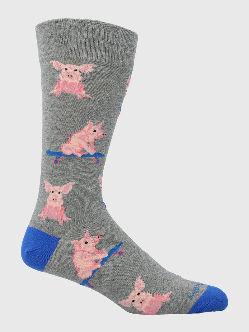 Calcetin-Algodon-Hombre-C-Cuff-Skatepig-Gris-Hush-Puppies