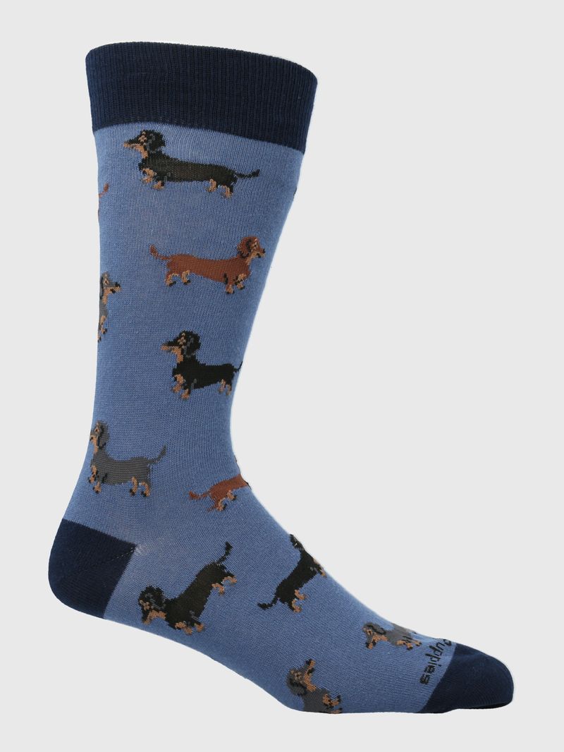 Calcetin-Algodon-Hombre-C-Dachshund-Azul-Hush-Puppies