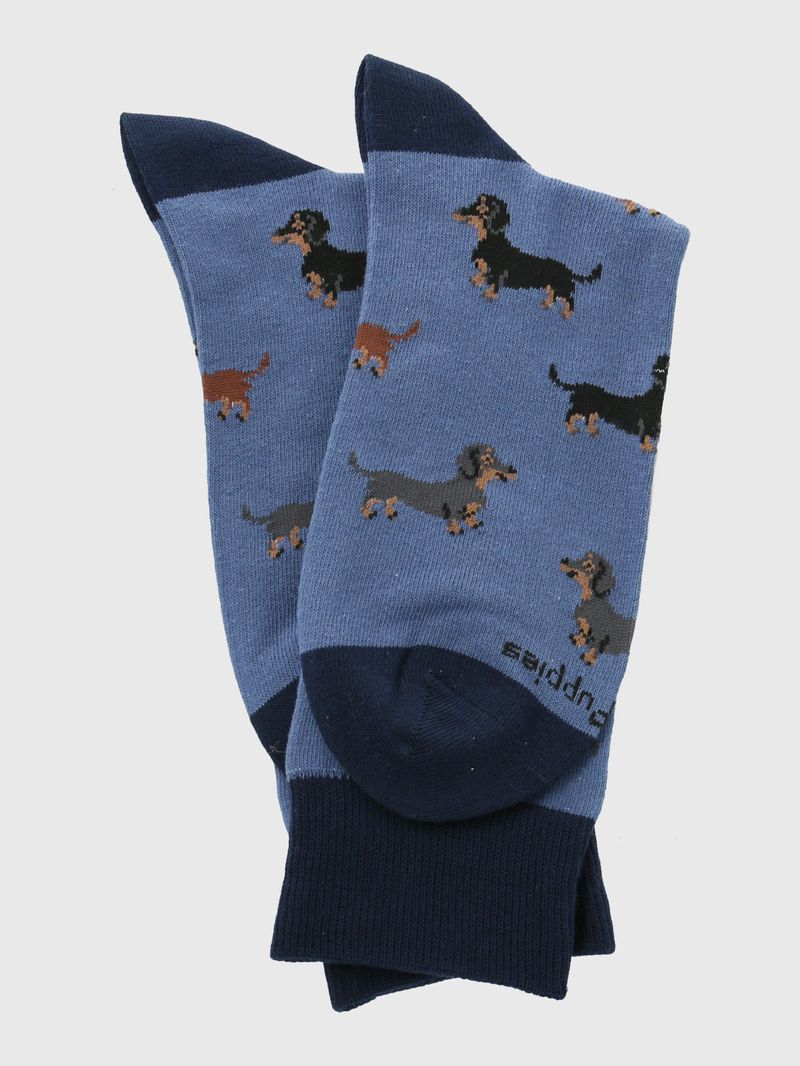 Calcetin-Algodon-Hombre-C-Dachshund-Azul-Hush-Puppies