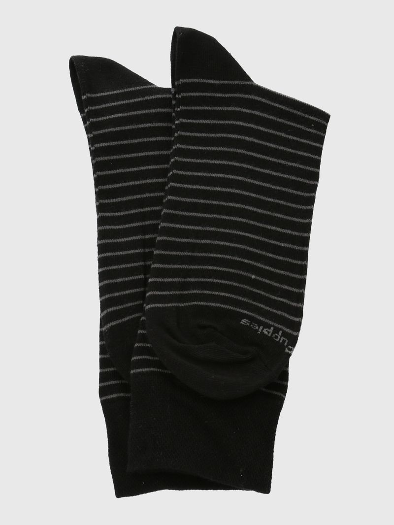 Calcetin-Algodon-Hombre-C-Cuff-Lines-Negro-Hush-Puppies