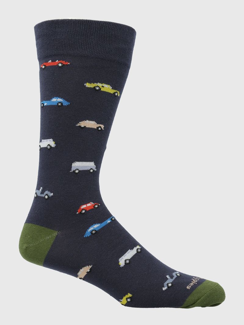 Calcetin-Algodon-Hombre-C-Cuff-Cars-Azul-Hush-Puppies