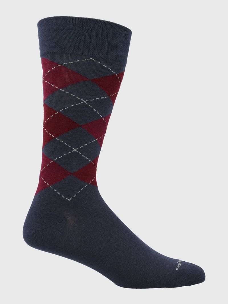 Calcetin-Algodon-Hombre-C-Cuff-Argyle-Azul-Hush-Puppies