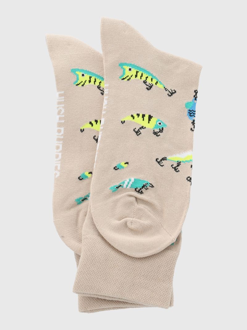 Calcetin-Algodon-Hombre-C-Cuff-Fishing-Beige-Crudo-Hush-Puppies