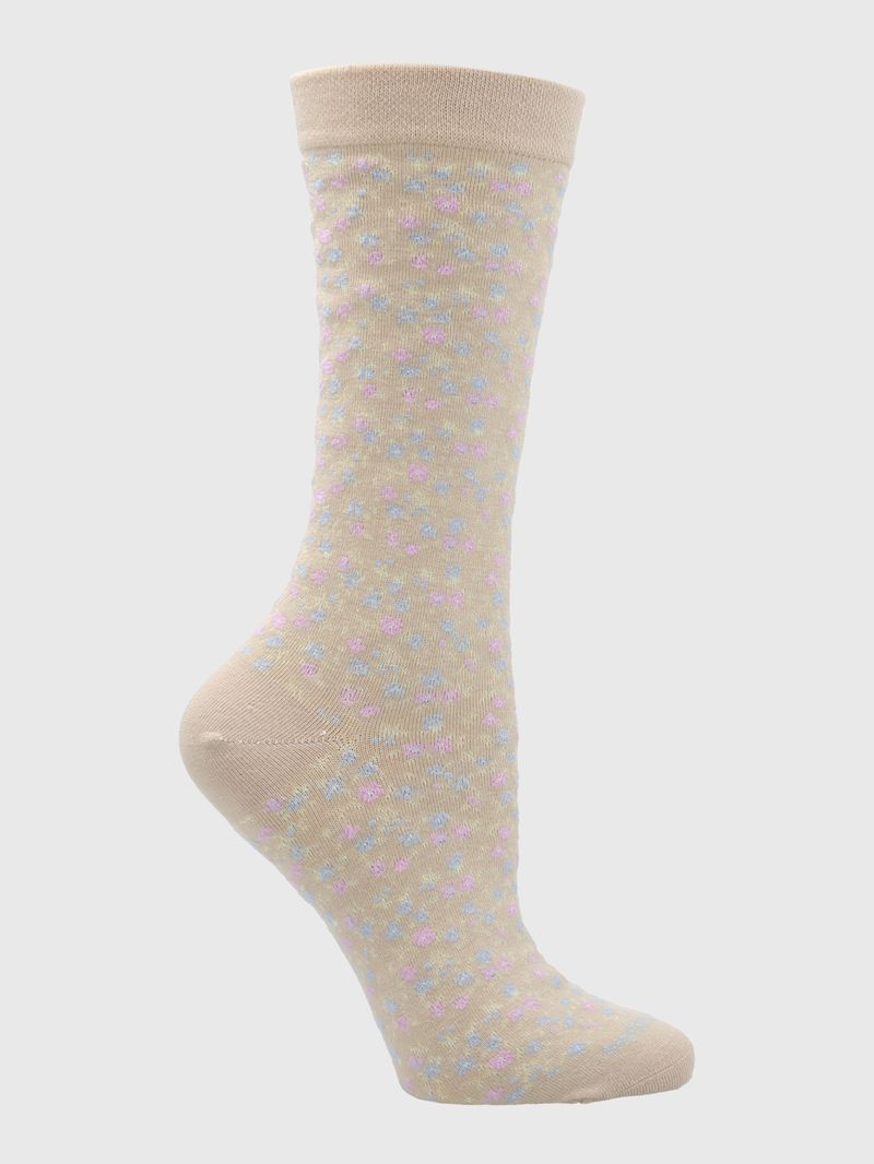 Calcetin-Algodon-Mujer-C-Cuff-Allover-Beige-Crudo-Hush-Puppies