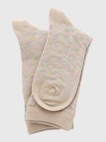 Calcetin-Algodon-Mujer-C-Cuff-Allover-Beige-Crudo-Hush-Puppies