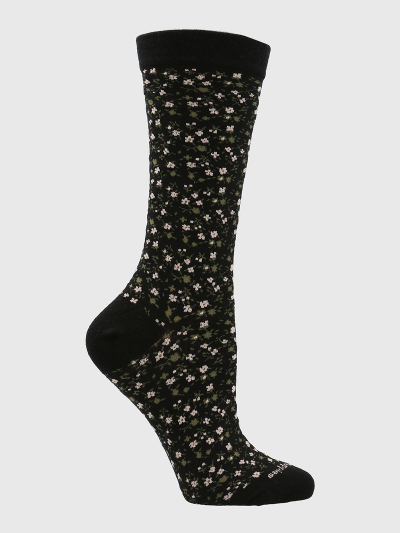 Calcetin-Algodon-Mujer-C-Cuff-Allover-Negro-Hush-Puppies