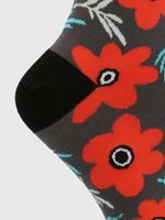 Calcetin-Algodon-Mujer-C-St-Flower-Negro-Hush-Puppies