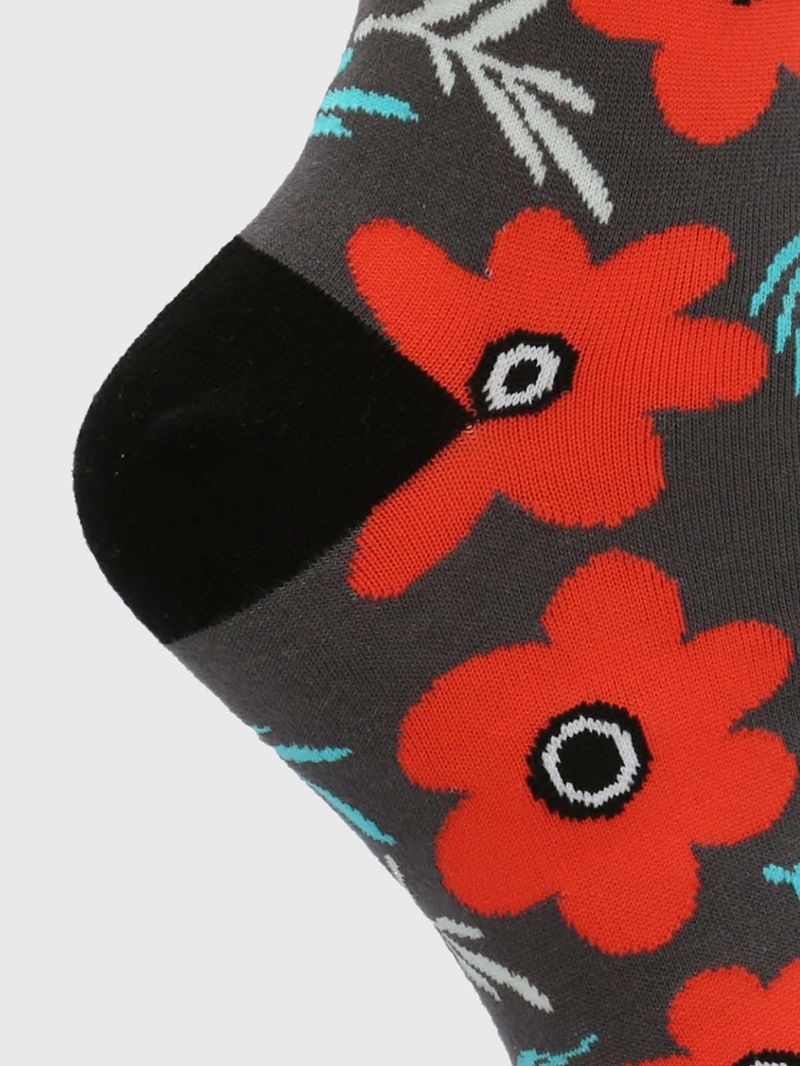 Calcetin-Algodon-Mujer-C-St-Flower-Negro-Hush-Puppies