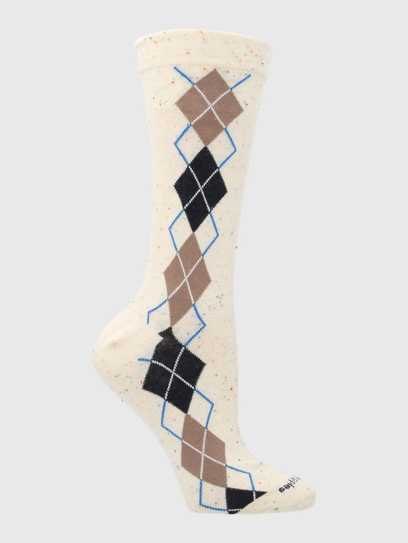 Calcetin-Algodon-Mujer-C-Rombi-Beige-Crudo-Hush-Puppies