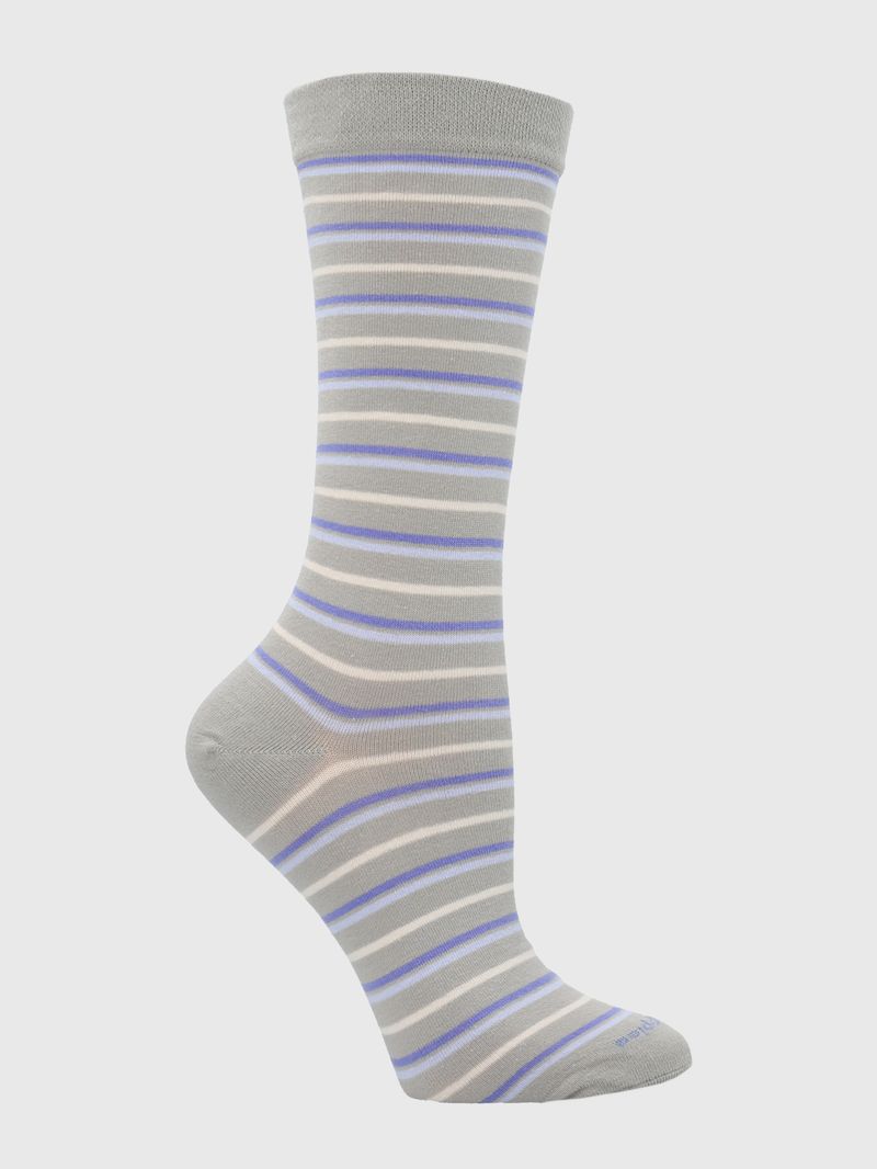 Calcetin-Algodon-Mujer-C-Cuff-Lines-Gris-Hush-Puppies
