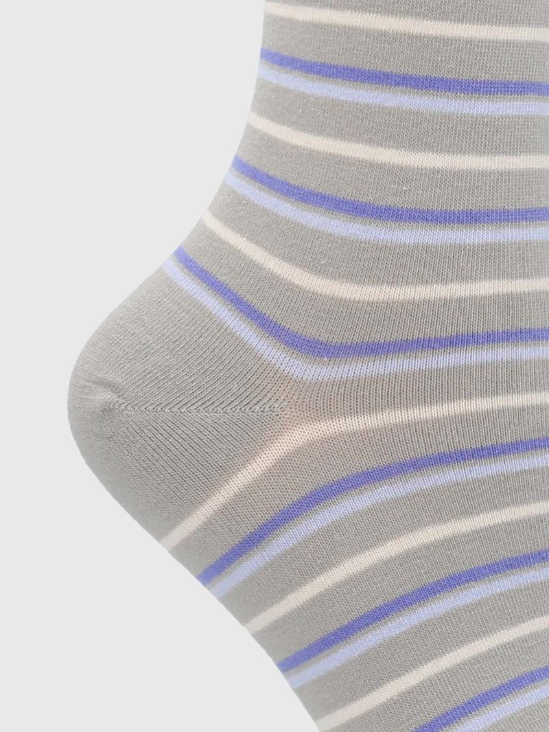 Calcetin-Algodon-Mujer-C-Cuff-Lines-Gris-Hush-Puppies