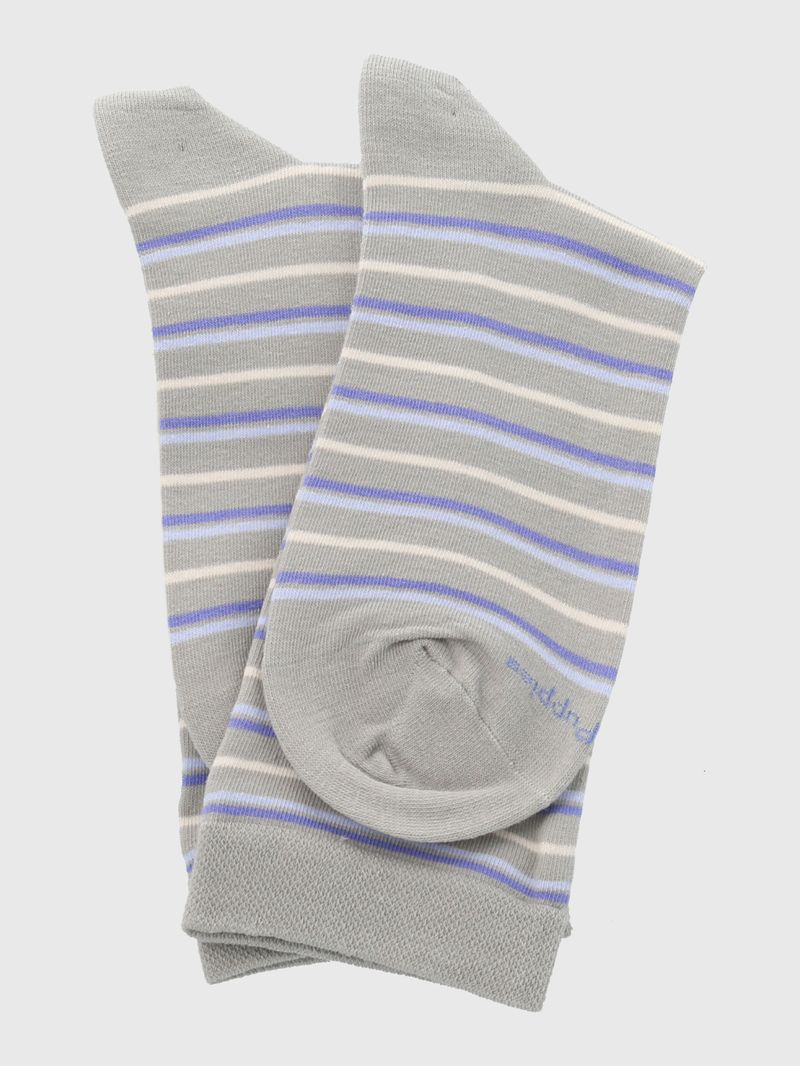 Calcetin-Algodon-Mujer-C-Cuff-Lines-Gris-Hush-Puppies