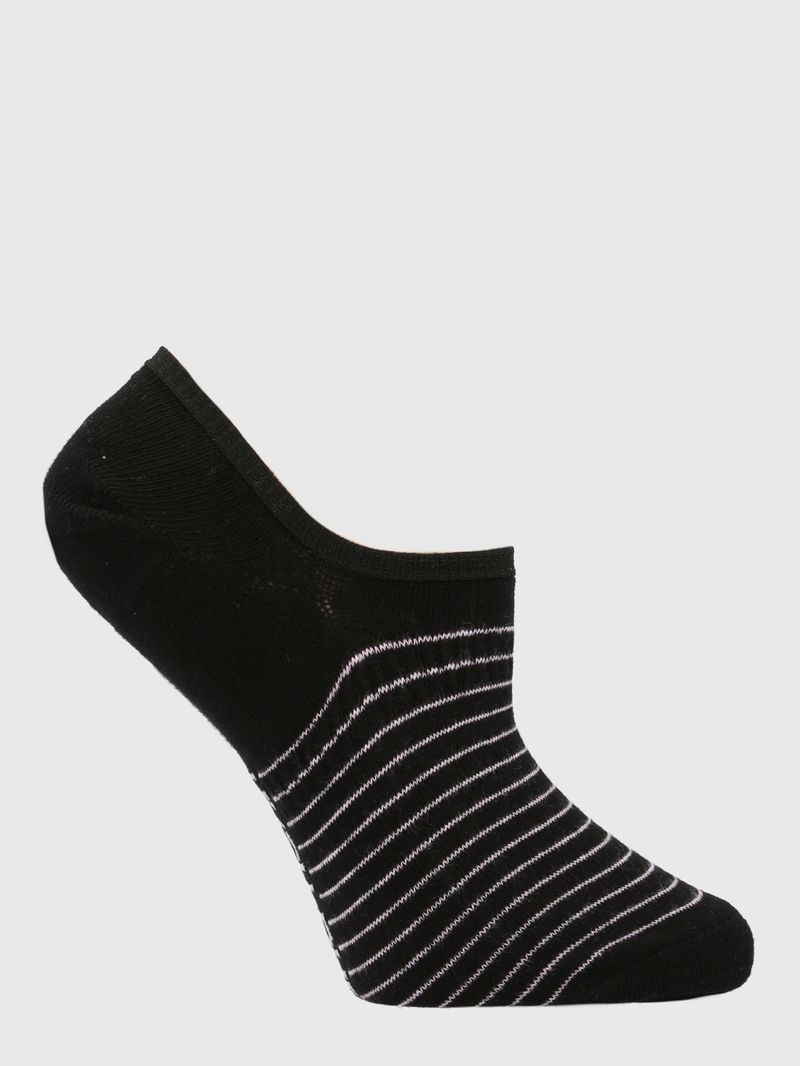 Calcetin-Algodon-Mujer-Inv-Stripes-Negro-Hush-Puppies